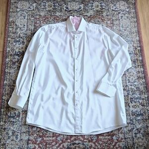 indochino white men's dress button down shirt 15 neck